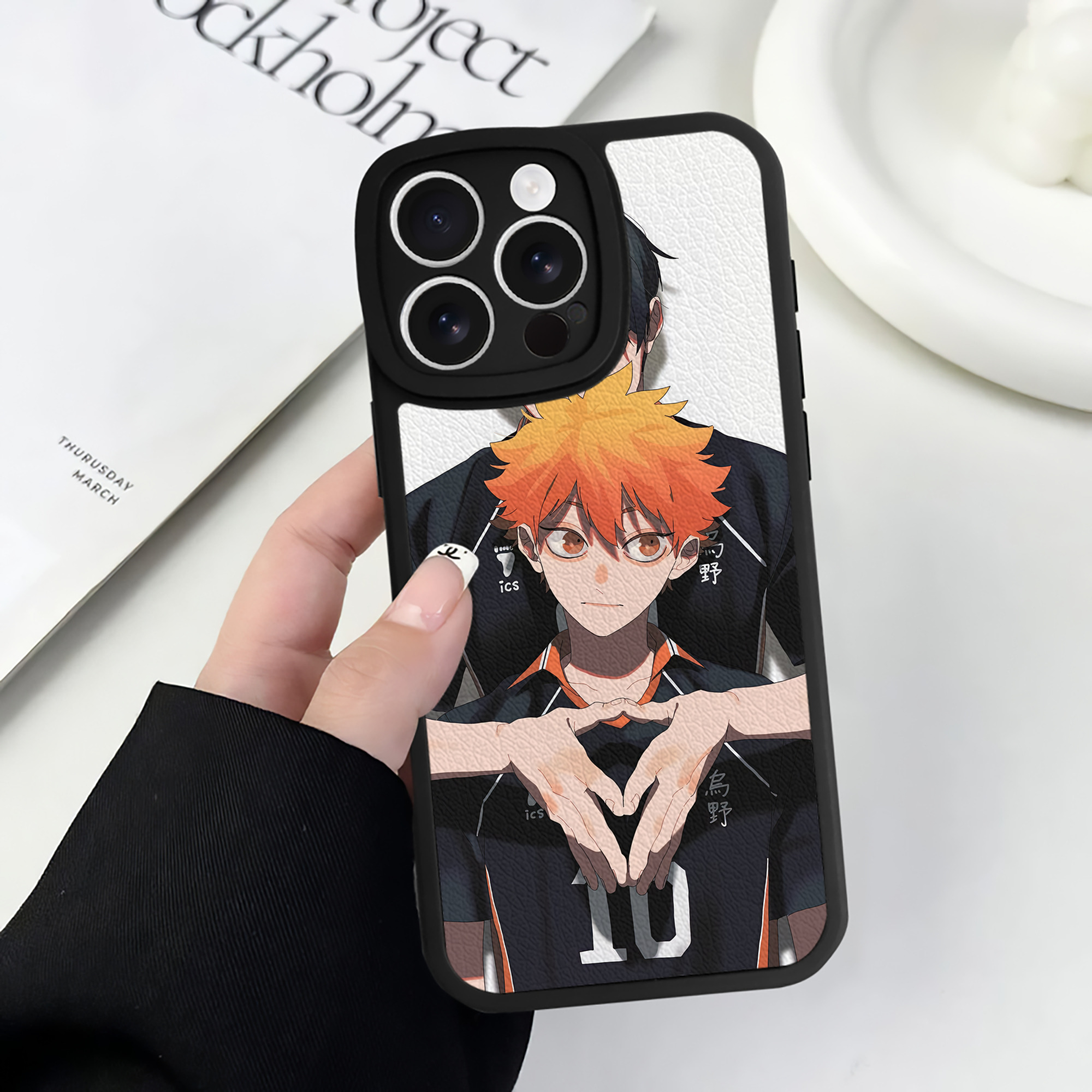 （画像用） ハイキュー!! Haikyu!! 【iPhone 16シリーズ対応】シリコンスマホケース（レザー調） 材質：シリコン